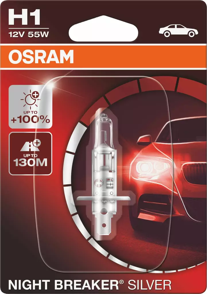 Osram Night Breaker Silver 12V H1 polttimo 55W - Autopolttimot - 0008166 - 1