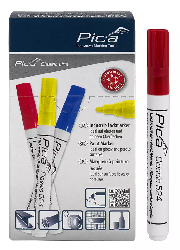Pica Maalitussi punainen 2-4mm 10kpl - Merkkauskynät ja tussit - 0022326 - 1