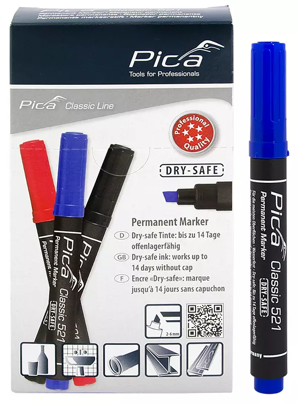 Pica Merkintätussi viisto sininen 2-6mm 10kpl - Merkkauskynät ja tussit - 0022336 - 1