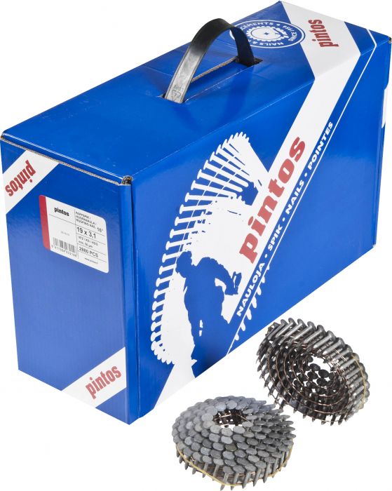 Pintos Huopanaula sinkitty 19x3,1 sileä 2880kpl/ltk - Huopakattonaulat - 0011356 - 1