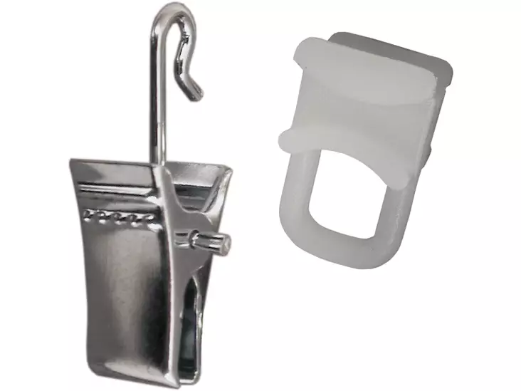 Pisla U-kiskon liukusarja koukullisella nipistimellä 20 liukua+nipistintä - Kaihtimet ja kaihdintarvikkeet - 0001746 - 1