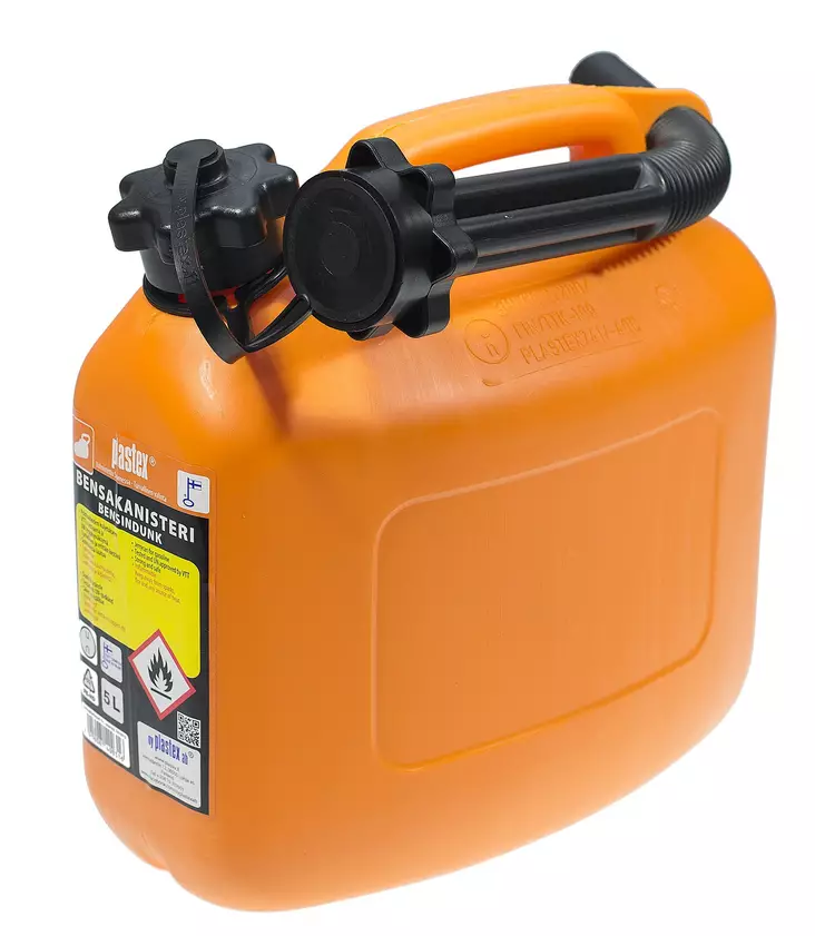 Plastex bensakanisteri 5L kaatonokalla oranssi - Polttoainekanisterit - 0000006 - 1