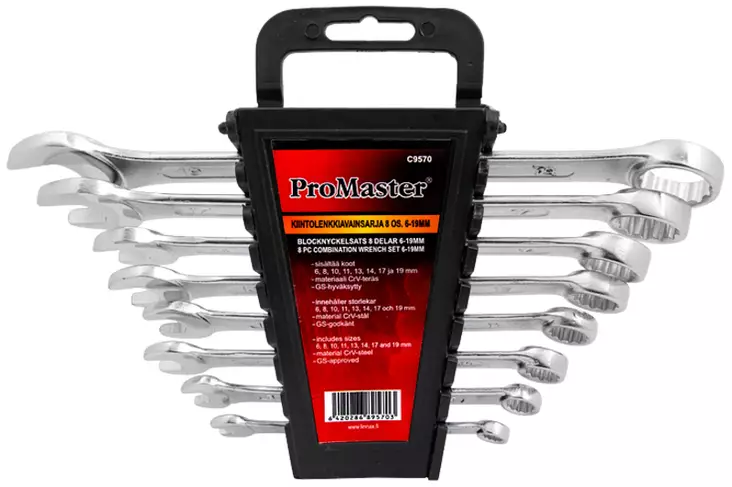 Promaster kiintolenkkiavainsarja 8-os. 6-19mm - Kiintolenkkiavaimet ja sarjat - 0005776 - 1