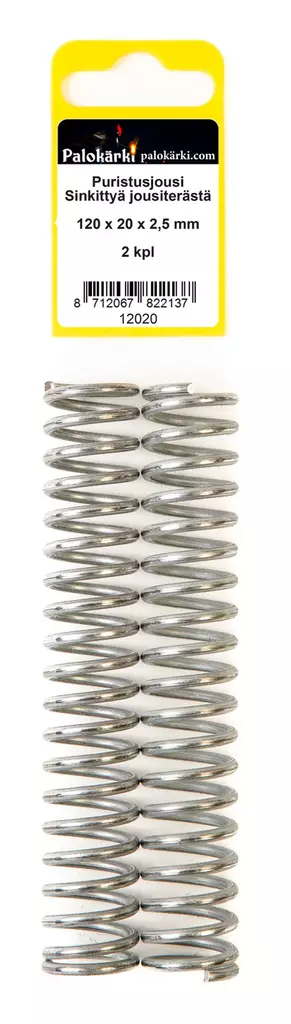 Puristusjousi Sinkittyä jousiterästä 120x20x2,5mm 2kpl - Jouset - 0021516 - 1