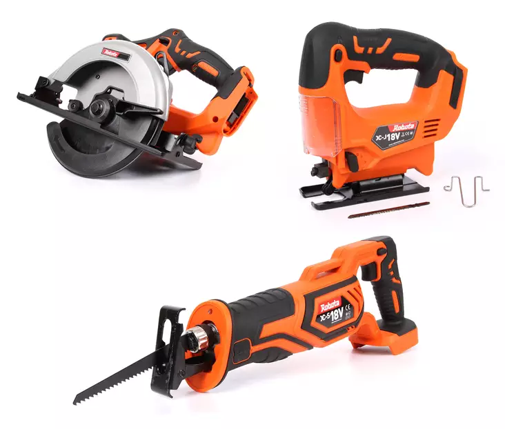 Robota Akkukonesarja runkopaketti (Puukkosaha, Käsisirkkeli ja Pistosaha) - Akkukonepaketit - 0017706 - 1