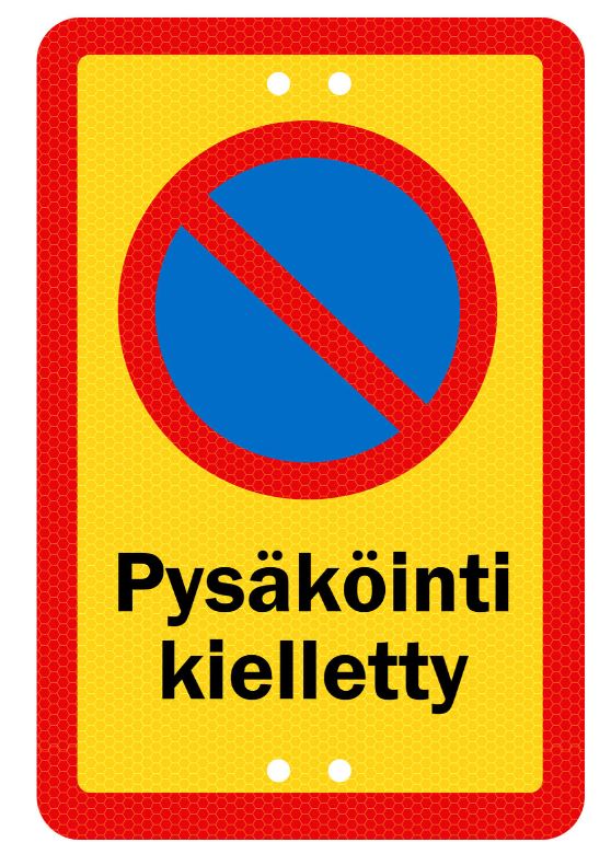 Sekure 2mm, 20x30cm Alumiinikyltti Pysäköinti kielletty - Ohjekyltit - 0017086 - 1