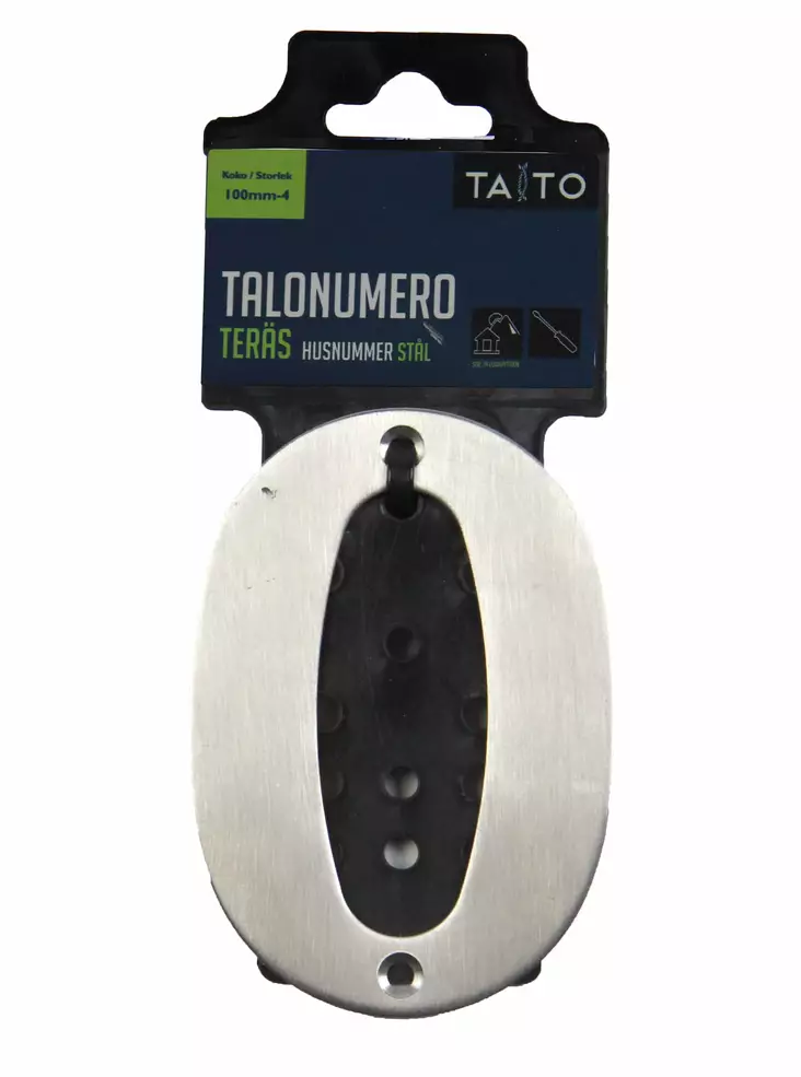 Taito talonumero 100mm teräs 0 - Talonumerot - 0005146 - 1