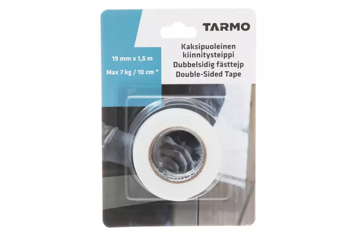 Tarmo Kaksipuolinen Kiinnitysteippi 19 mm x 1,5 m - Kaksipuoleiset teipit - 0008986 - 1
