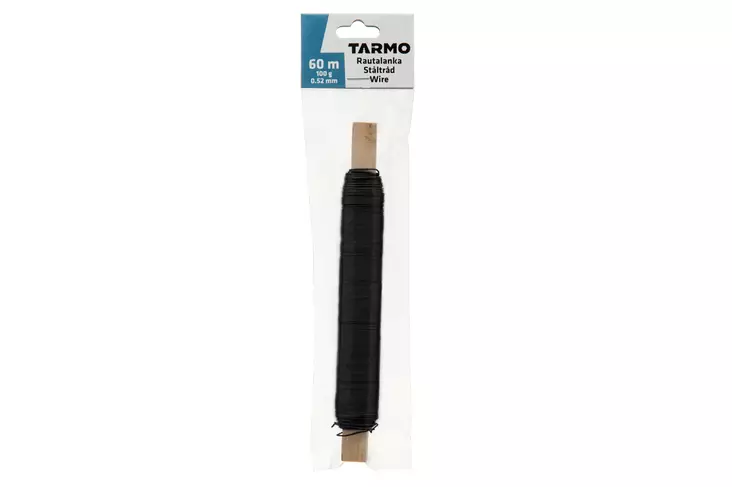 Tarmo Rautalanka musta 0,52 mm x 60 m - Rautalangat - 0008996 - 1