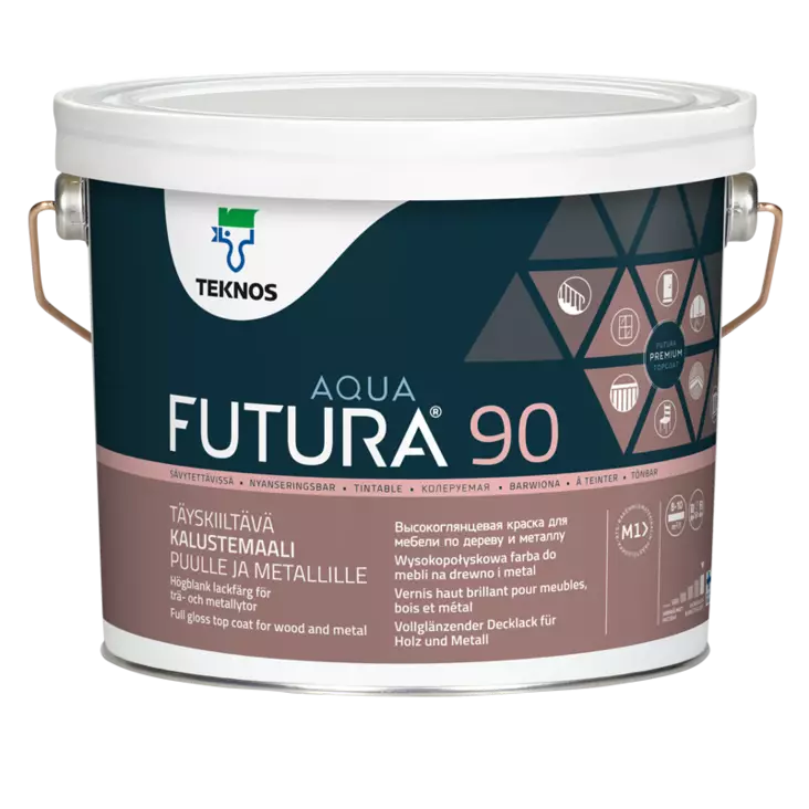 Teknos Kalustemaali Futura Aqua 90 Täyskiiltävä C-Pohja 2,7L - Kalustemaalit - 0021586 - 1