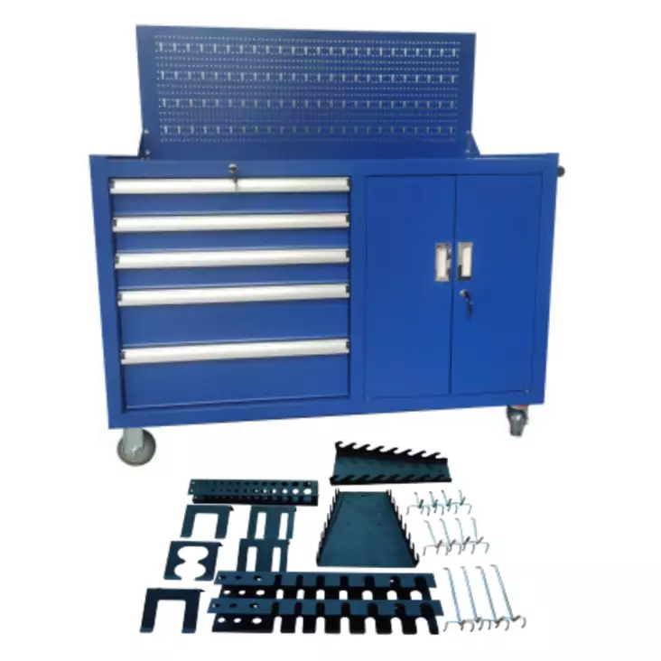 Työskentelyasema 1200x600x1280mm reikälevyllä ja 21-os. koukkusarjalla - Varastokaapit - 0018306 - 1