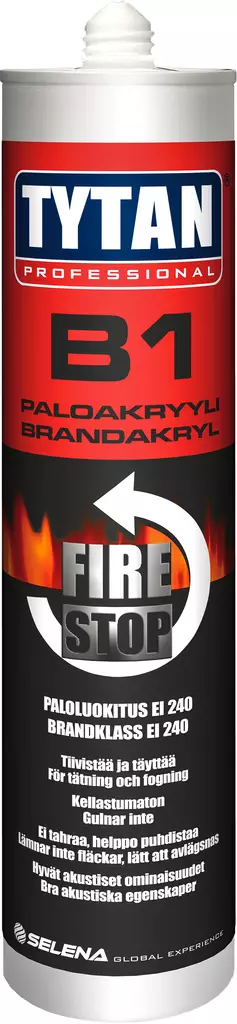 Tytan Paloakryyli B1 valkoinen 310ml - Liimamassat ja tiivistysmassat - 0008846 - 1