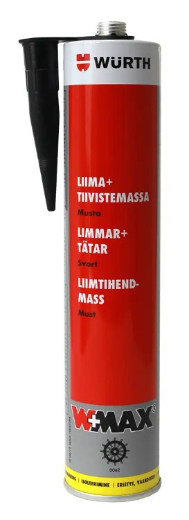 Wurth liima- ja tiivistemassa W+max musta 310ml - Liimamassat ja tiivistysmassat - 0010556 - 1