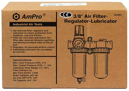 Ampro PI suodatin -säädin-voiteluyksikkö mittarilla - Paineensäätimet - 0006267 - 2