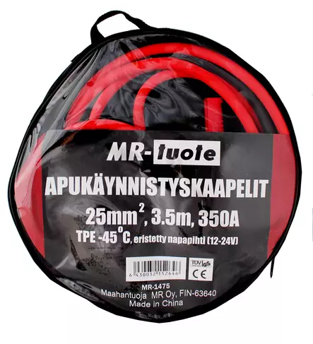 Käynnistyskaapeli 350A, 3,5m/ 25 mm2 C-49 - Akkukaapelit ja -kengät - 0012987 - 2