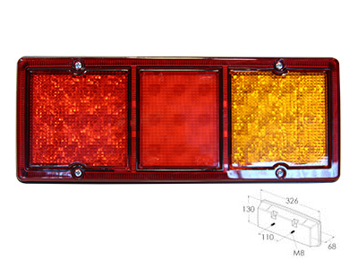 Led-Takavalo 3-kammioinen 9-36V - Peräkärryn takavalot - 0013047 - 1