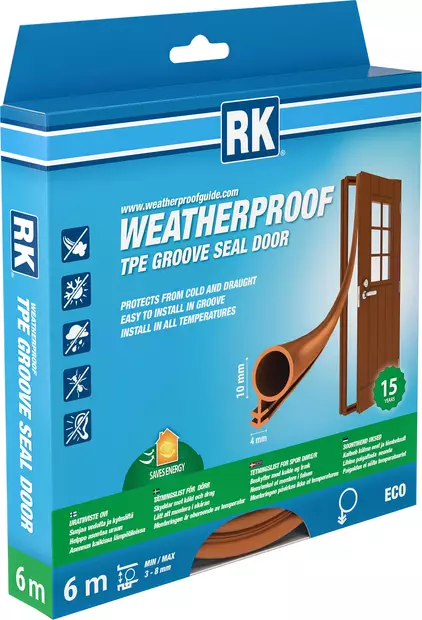 RK Uratiiviste Ovi Ruskea 10mm x 6m - Ikkuna- ja ovitiivisteet - 0008817 - 1