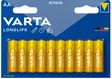 Varta Longlife AA paristo 10kpl - Alkaliparistot - 0012637 - 1