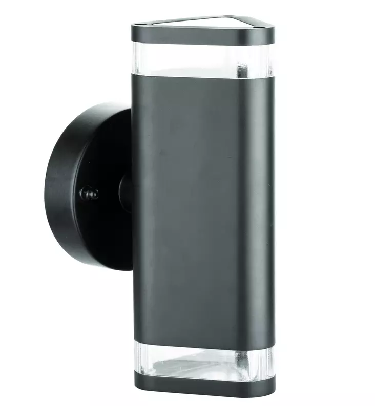 Led Energie Seinävalaisin WIEN 2xGU10 ylös&alas, tummanharmaa - Ulkovalaisimet - 0004217 - 1