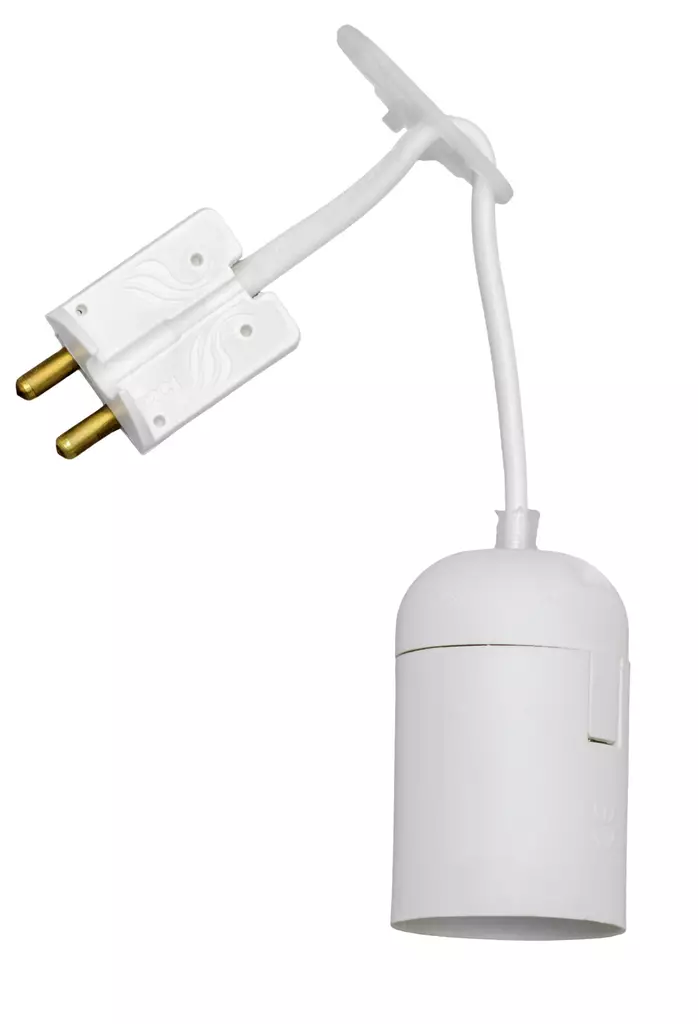 Airam Maalarinlamppu; val.pistotulppa + johto 11cm + E27 kanta - Valaistuksen asennustarvikkeet - 0003957 - 1