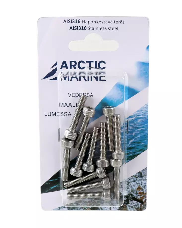 Arctic Marine Kuusiokoloruuvi M5x25mm, 12kpl - RST pultit ja mutterit - 0004407 - 1