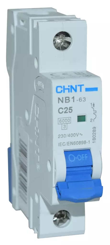 Chint johdonsuoja-automaatti 25A 6kA C 1P - Sulakkeet ja vikavirtasuojat - 0010147 - 1