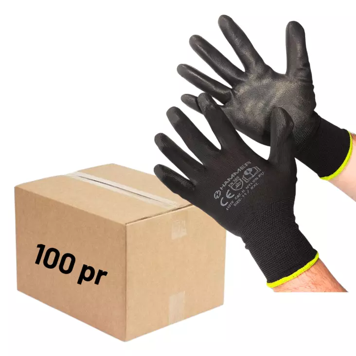 Hammer asentajankäsine 8/M 100 paria - Asentajankäsineet ja työhanskat - 0018877 - 1