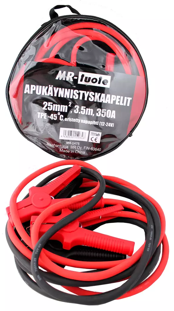 Käynnistyskaapeli 350A, 3,5m/ 25 mm2 C-49 - Akkukaapelit ja -kengät - 0012987 - 1