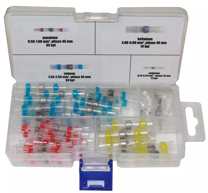 Kutistejatkoliitin tinalla 100 kpl, 4 kokoa - Johdot ja asennustarvikkeet - 0016867 - 1