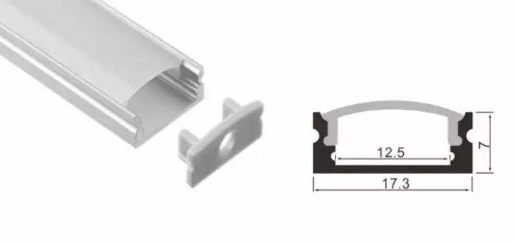 Led Energie Alumiiniprofiili 1m suora - Valaistuksen asennustarvikkeet - 0004197 - 1