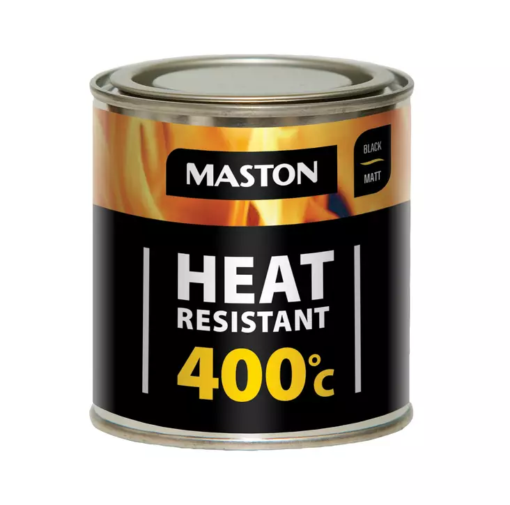 Maston maali Kuumakesto 400C musta 250ml - Metalli- ja ruosteenestomaalit - 0000207 - 1