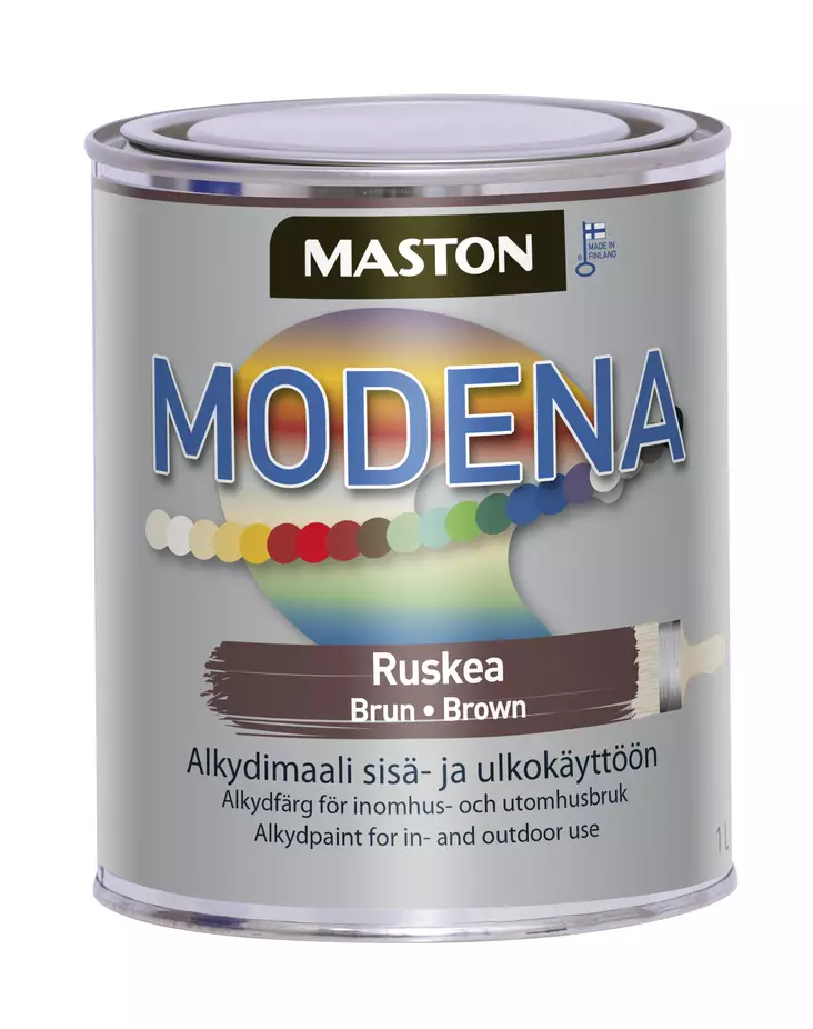 Maston maali Modena ruskea 1l - Metalli- ja ruosteenestomaalit - 0000227 - 1