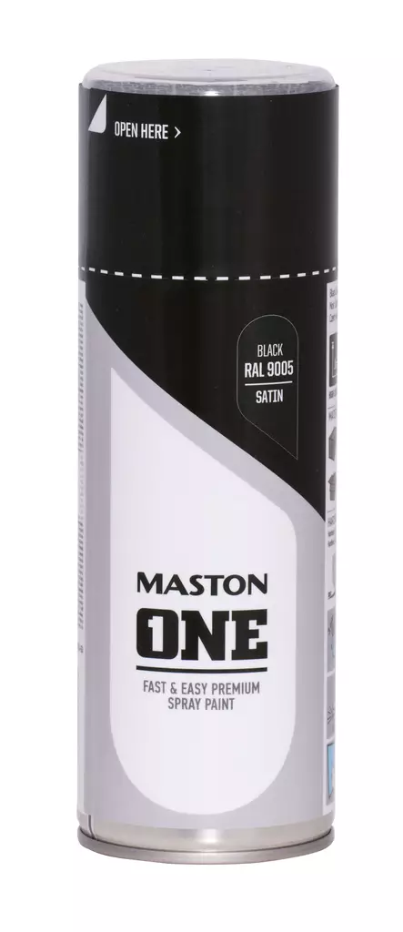 Maston spraymaali ONE - Satiini musta RAL9005 400ml - Spraymaalit - 0000127 - 1