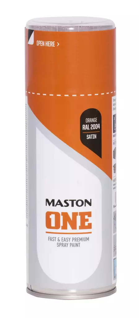 Maston spraymaali ONE - Satiini Oranssi RAL2004 400ml - Spraymaalit - 0000117 - 1