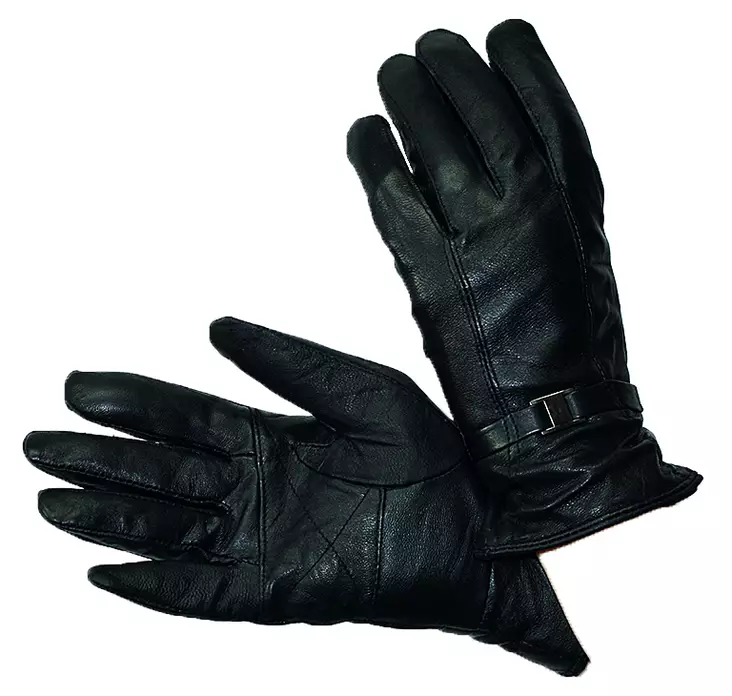 Nahkasormikkaat naisten, fleecevuori, koristesolki - Talvityökäsineet - 0014577 - 1