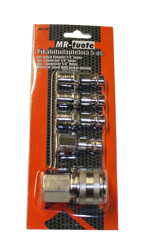Paineilma pikaliitinsarja 5-os.1/4" - Tarvikelajitelmat - 0006517 - 1