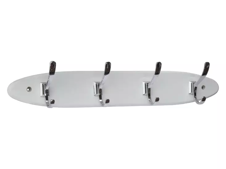 Pisla vaatenaulakko siiri 4-koukkua kromi/valk mdf - Ruuvattavat naulakot - 0002057 - 1