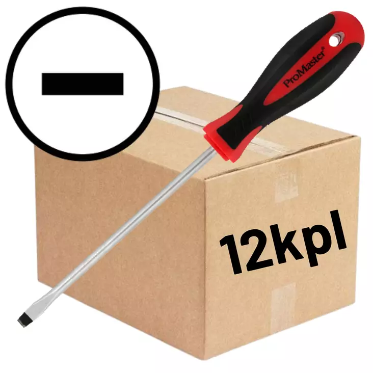 ProMaster Ruuvimeisseli Ura 6,5x150mm 12kpl (LTK) - Uraruuvimeisselit, tasapää - 0022257 - 1