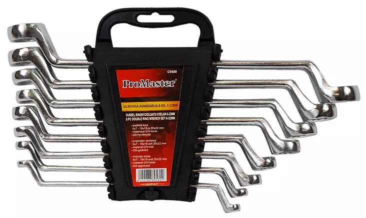 Promaster silmukka-avainsarja 8-os 6-22mm - Kiintolenkkiavaimet ja sarjat - 0005777 - 1