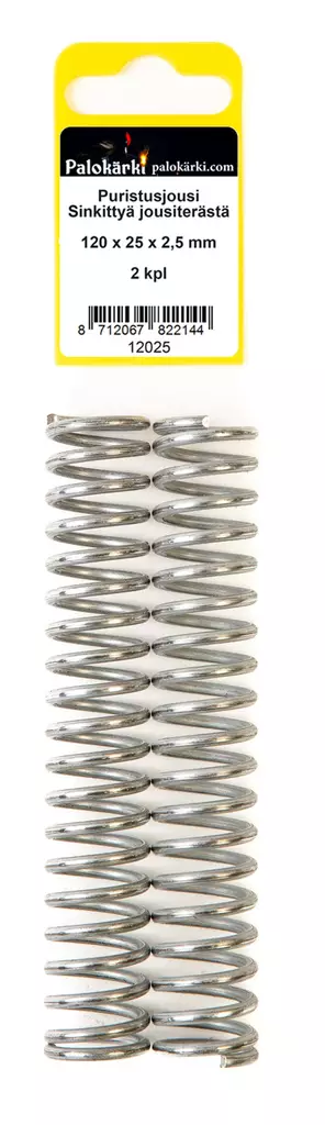 Puristusjousi Sinkittyä jousiterästä 120x25x2,5mm 2kpl - Jouset - 0021517 - 1