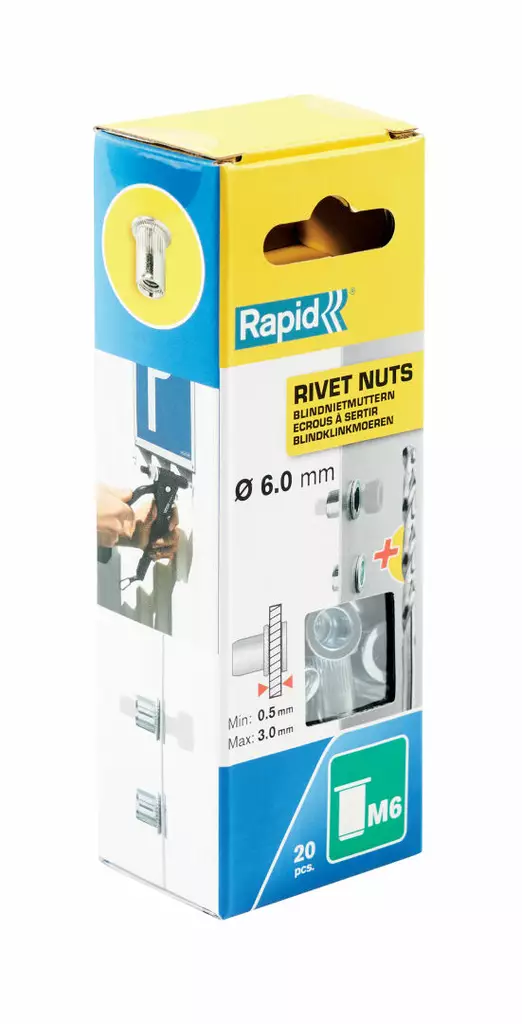 Rapid Niittimutteri M6 20kpl RP110:lle - Vetoniitit ja niittimutterit - 0008087 - 1