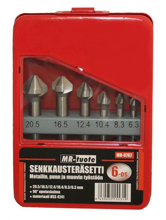 Senkkausteräsetti 6-os. HSS - Poranteräsarjat - 0012967 - 1