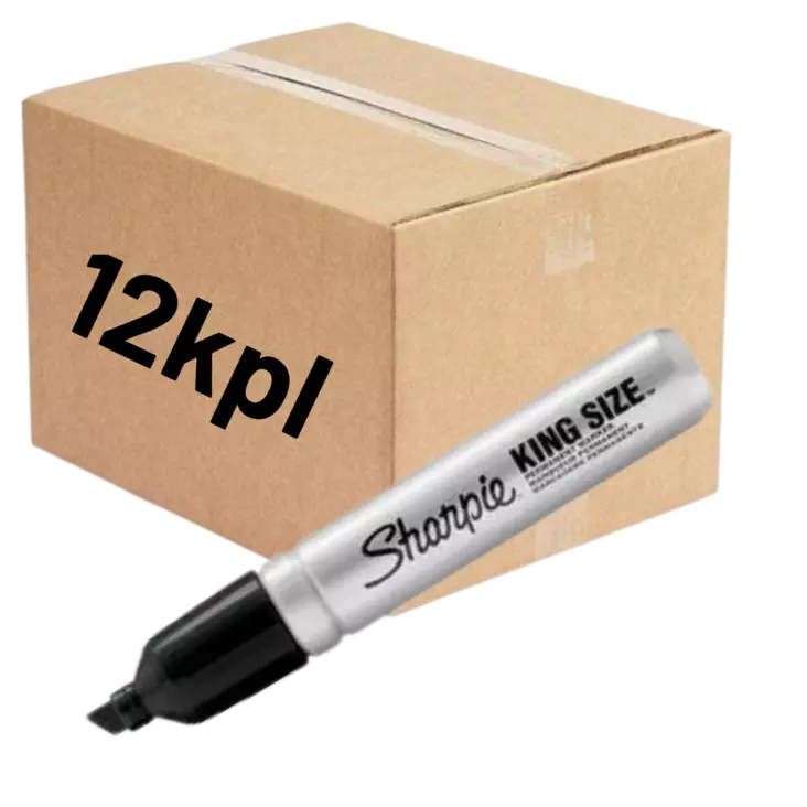 Sharpie King Size merkkauskynä, musta 12kpl - Merkkauskynät ja tussit - 0022487 - 1
