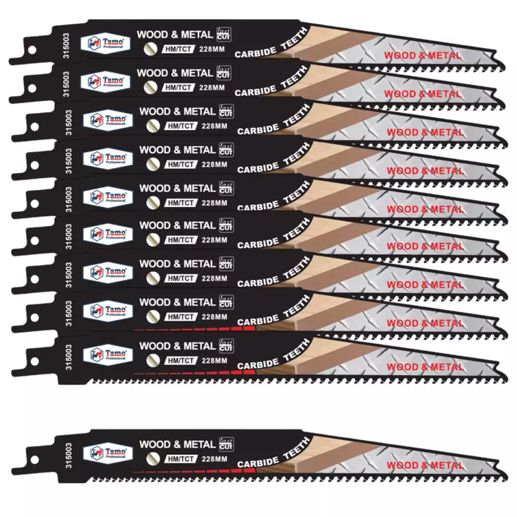 Tamo Puukkosahanterä karbidi 228mm, Purkuterä 10kpl - Puukkosahanterät metalli - 0020567 - 1