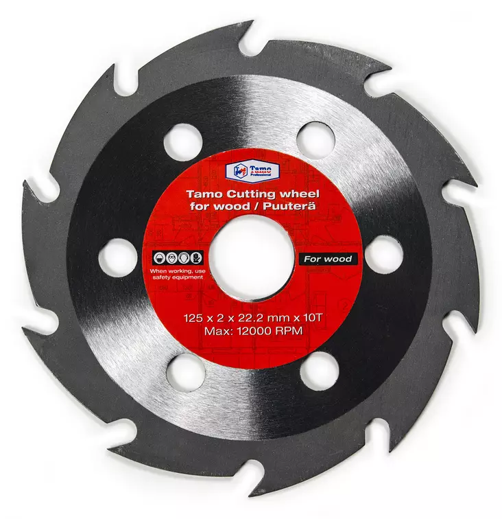Tamo puuterä kulmahiomakoneeseen 125mm/22,2 10T - Pyörösahanterät sirkkeliin - 0002957 - 1