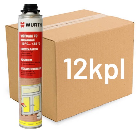 Wurth Megamax pistoolivaahto 870ml LAATIKKO (12kpl) - Uretaanivaahdot - 0014837 - 1