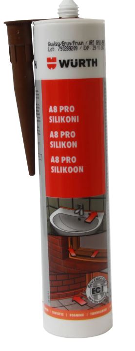 Wurth silikoni A8 Pro ruskea 310ml - Silikonit ja akryylimassat - 0010567 - 1