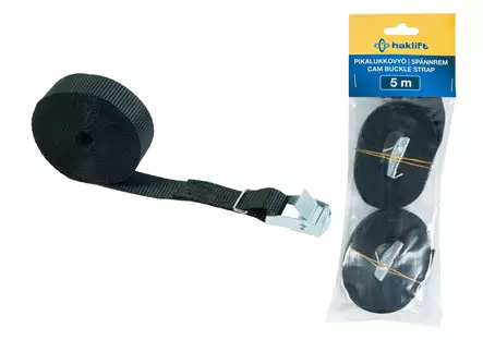 Haklift pikalukkovyö 5m nauha 25mm musta 2kpl - Pikalukkovyöt ja sidontavälineet - 0003378 - 1