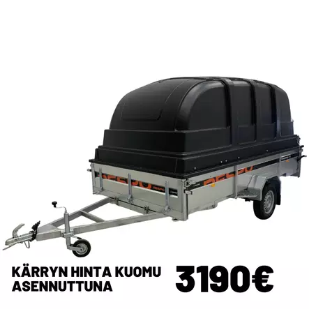 Respo peräkärry 185x350cm I-akselinen Jaxal kuomulla - Peräkärryt - 0014938 - 1