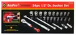 Ampro työkalusarja tuuma 1/2" 24-os. - Hylsy- ja työkalusarjat - 0005588 - 3